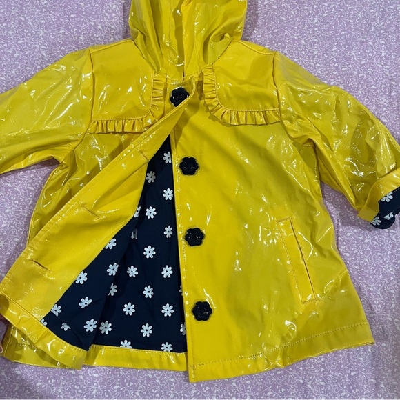 Vibrant Yellow Raincoat with Hood - Picture 3 of 9